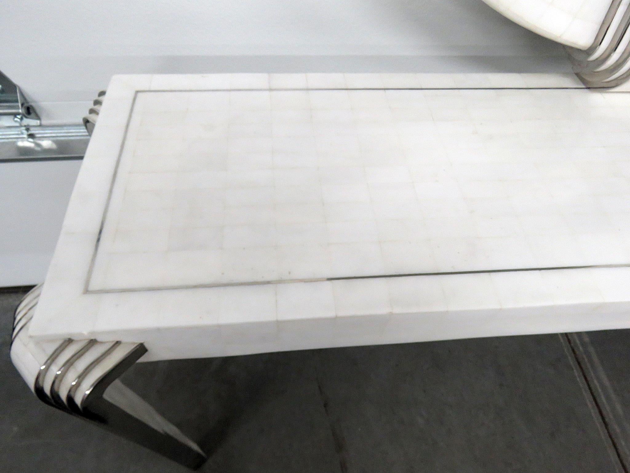 Tavola by Oggetti Art Deco Style Tessellated Console and Mirror In Good Condition In Swedesboro, NJ