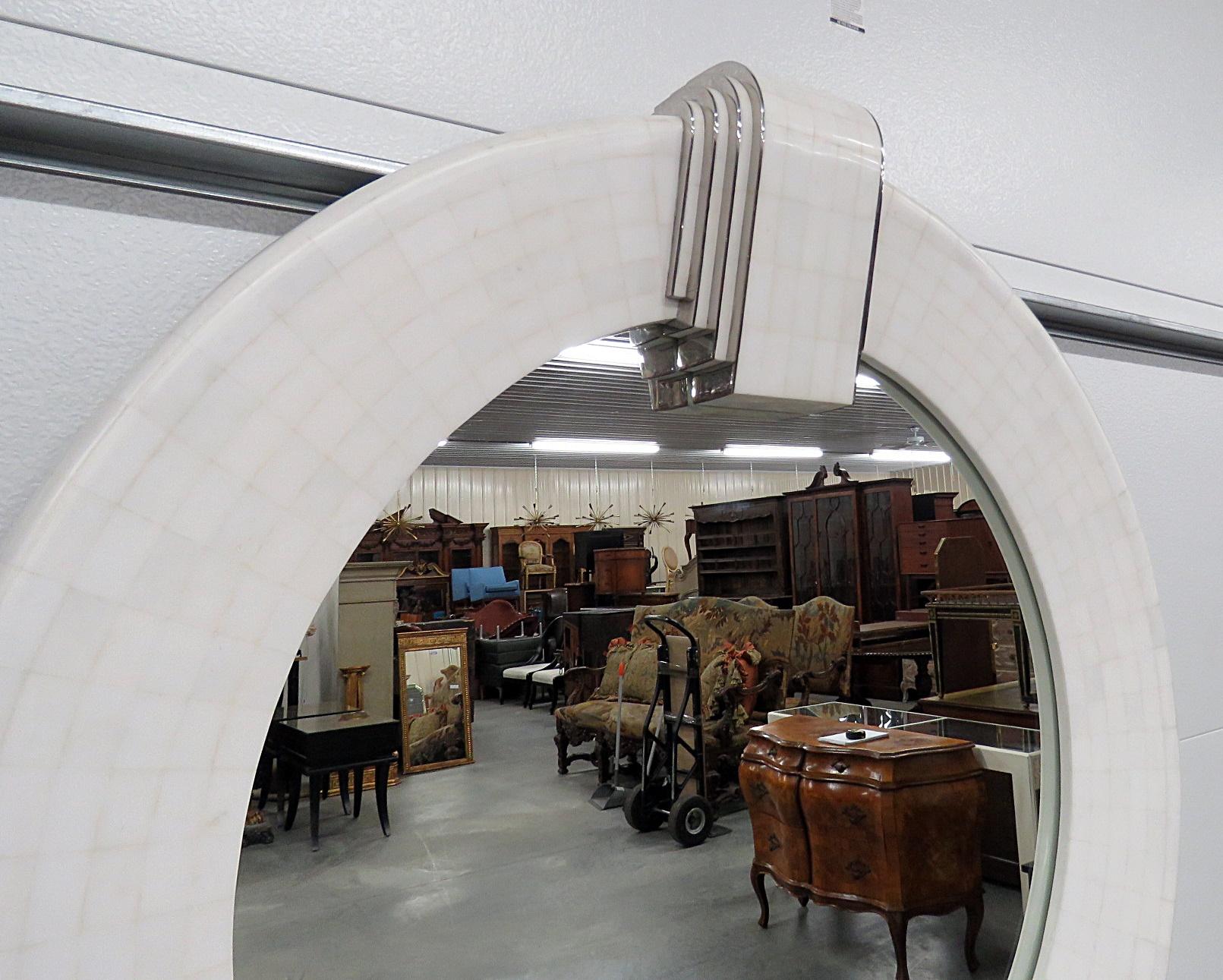 Stone Tavola by Oggetti Art Deco Style Tessellated Console and Mirror