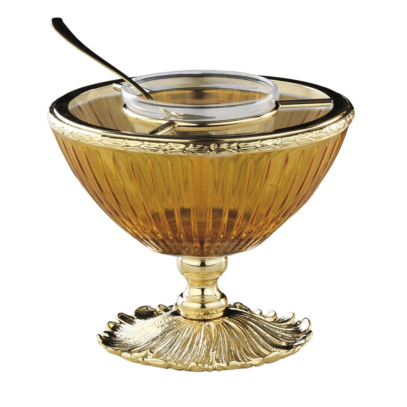 XXI secolo e contemporaneo Tavola Gold Brass Caviar Bowl Serveware di Creart in vendita