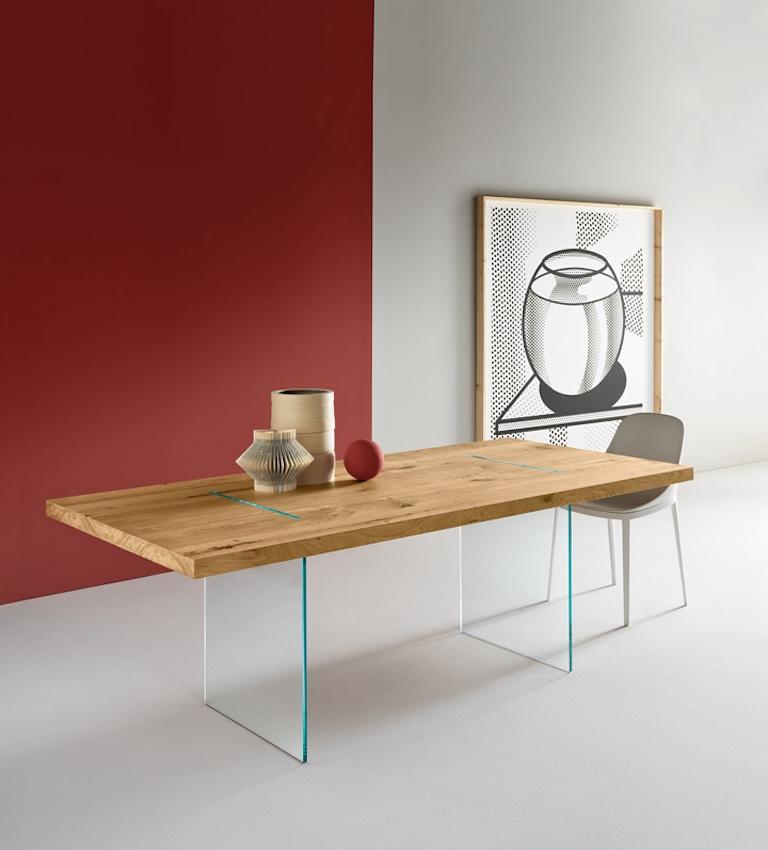 Italian Tavolante Aged Oak Dining Table. Designed by Marco Gaudenzi, Made in Italy For Sale