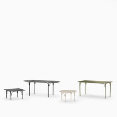 Tavolario Wrought Iron White Round Coffee Table by Dante Negro