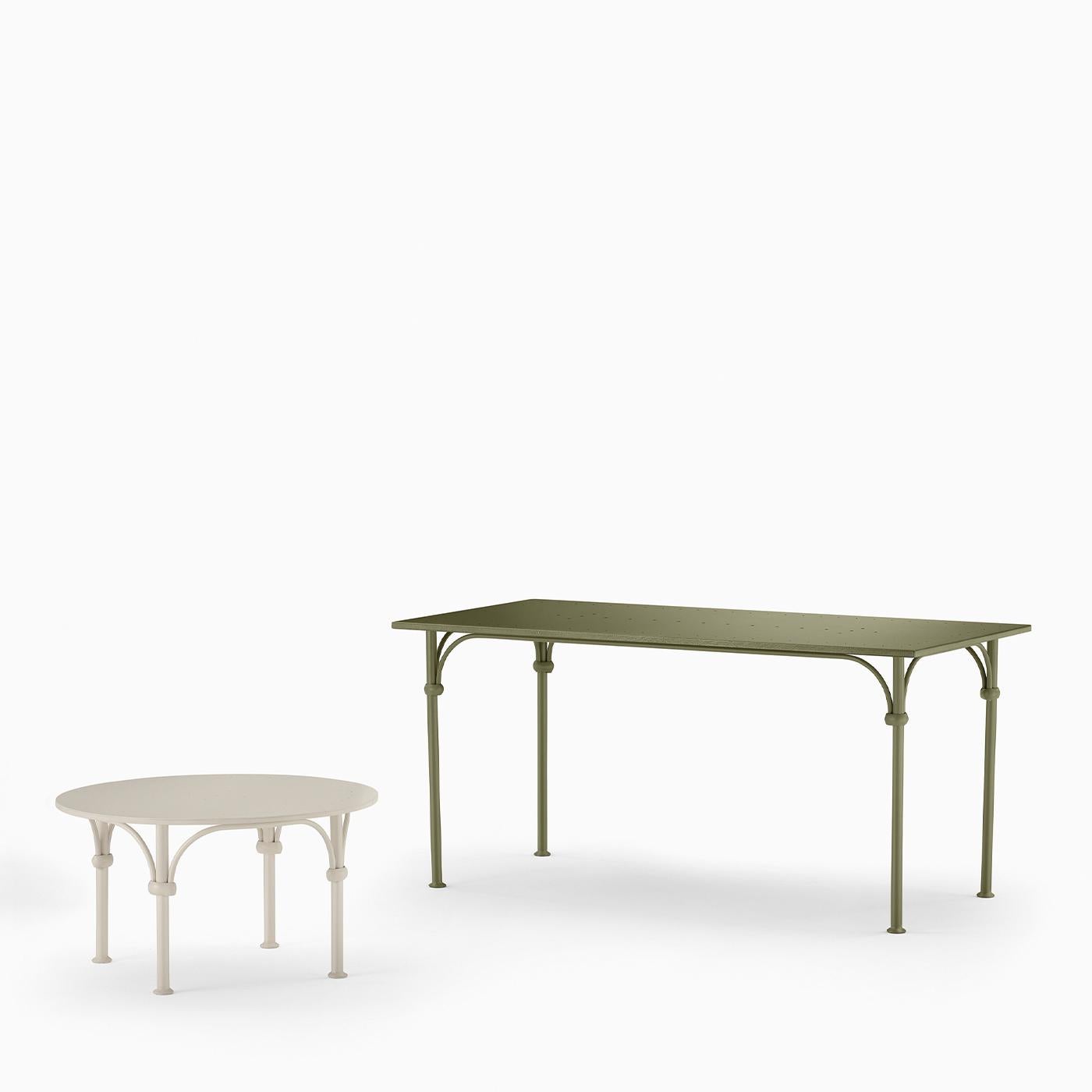 Mesa de centro redonda blanca de hierro forjado Tavolario by Dante Negro Hierro en venta