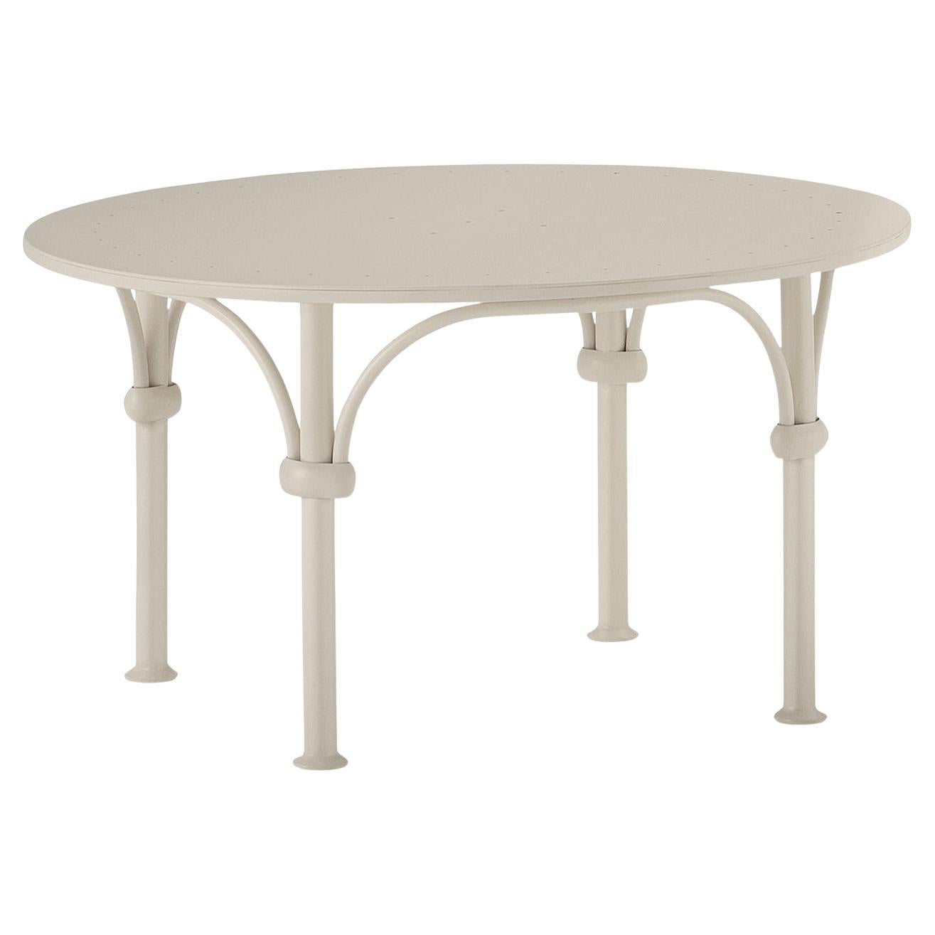 Mesa de centro redonda blanca de hierro forjado Tavolario by Dante Negro en venta