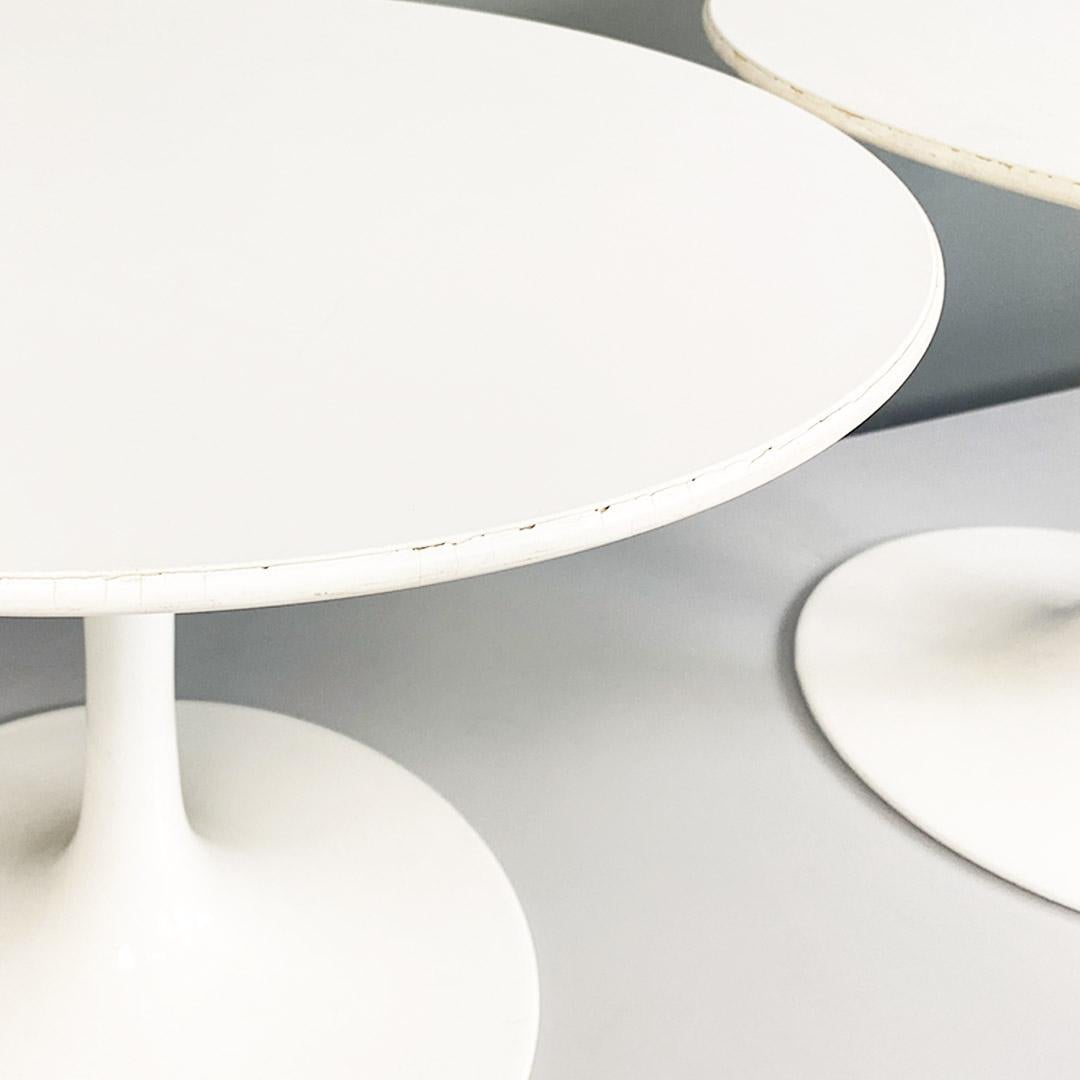 Mid-Century Modern Tavoli da caffè Tulip italiani moderni, laminato bianco Eero Saarinen Knoll 1970