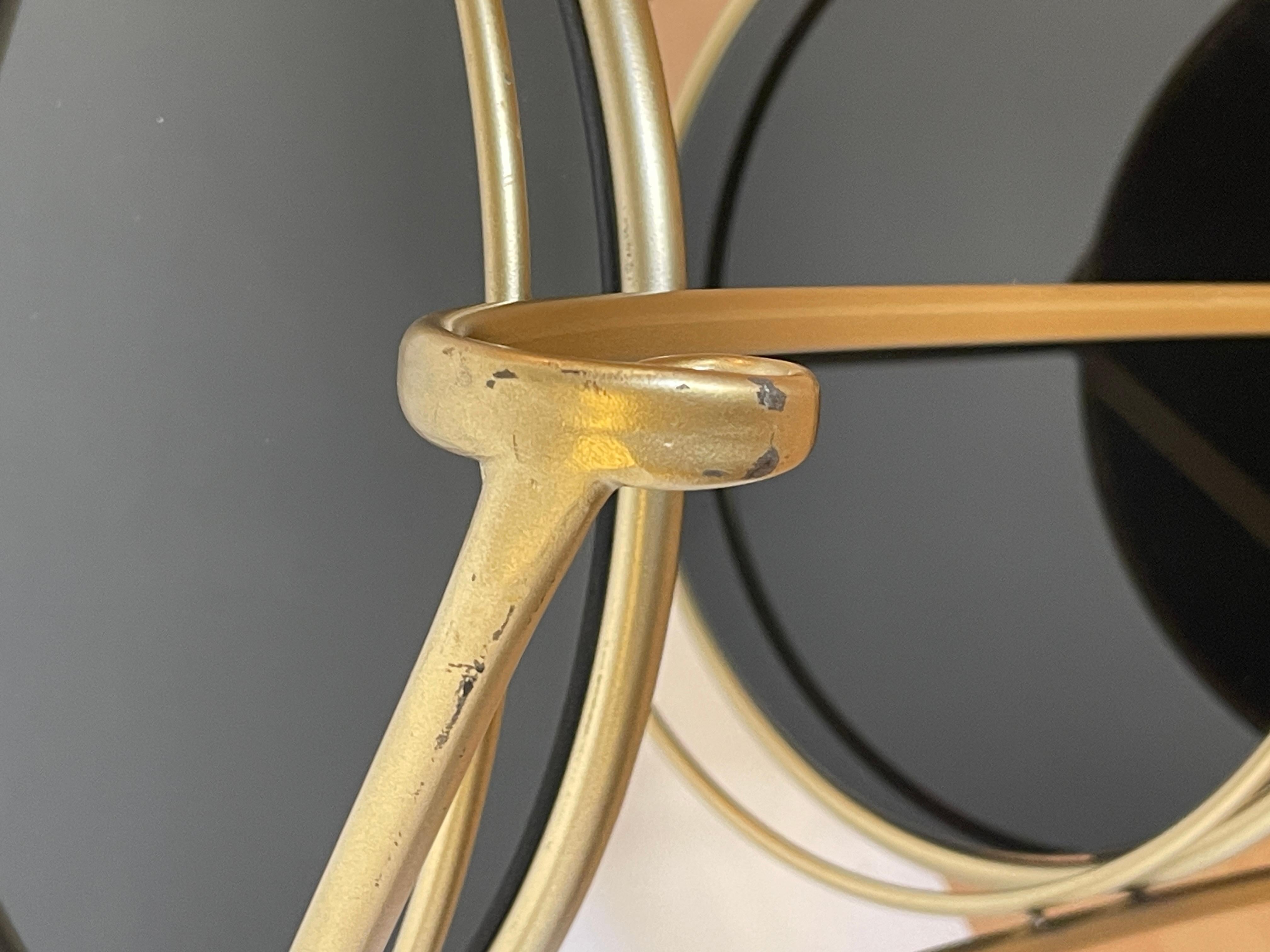 Mesas de cristal y metal latonado 3 tableros estilo diseño 90s Italian en venta