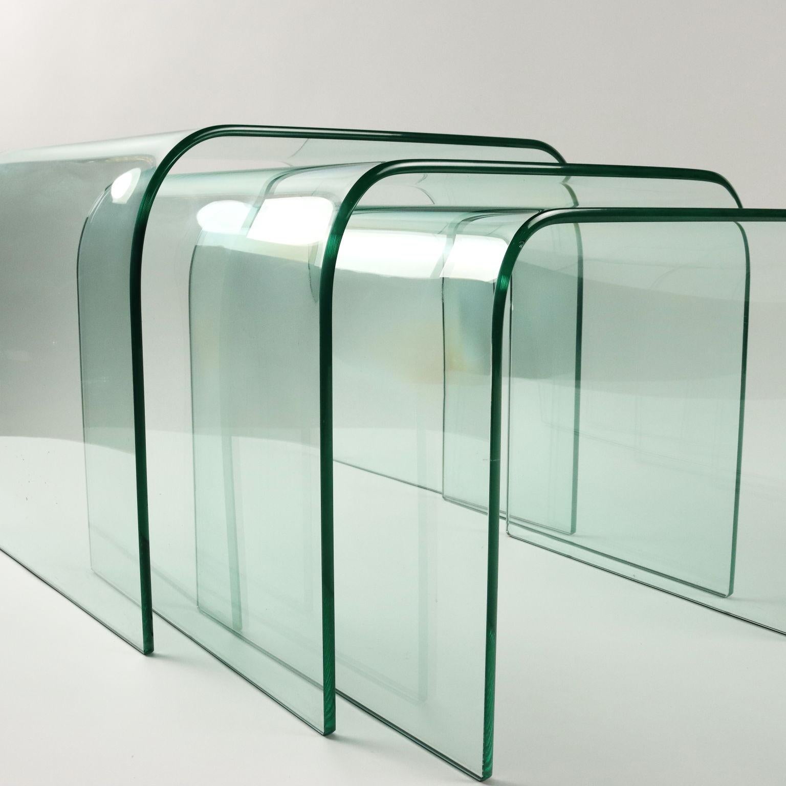 Glass Tavolini a Nido in Vetro Anni 60