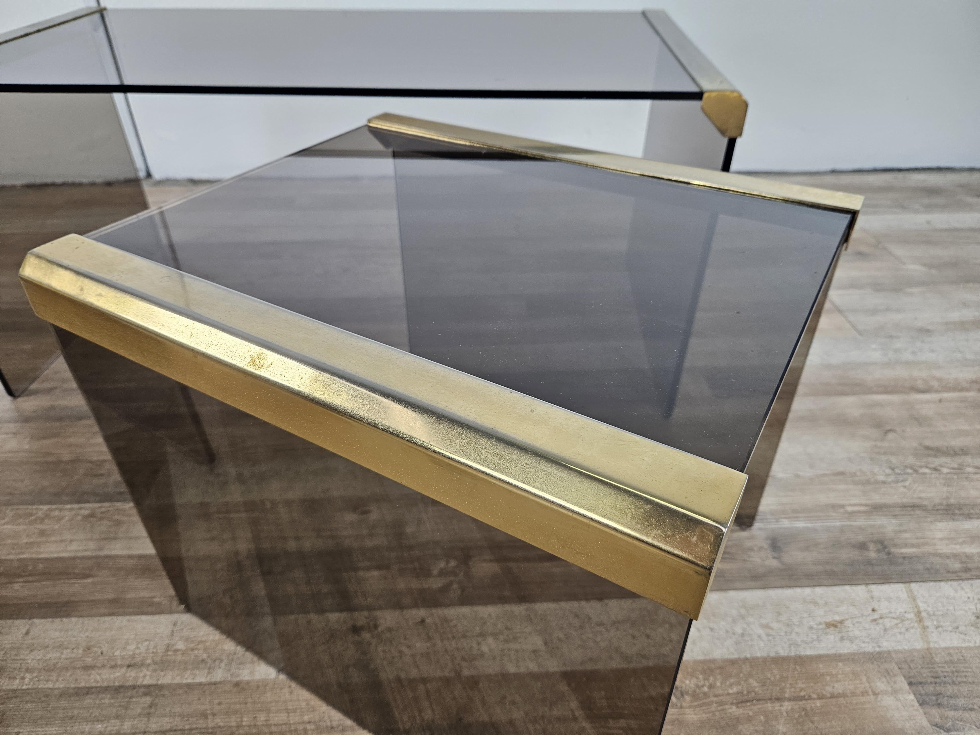 Pierangelo Gallottis ineinandergreifende Couchtische T35 aus den 70er Jahren für Gallotti e Radice (Messing)