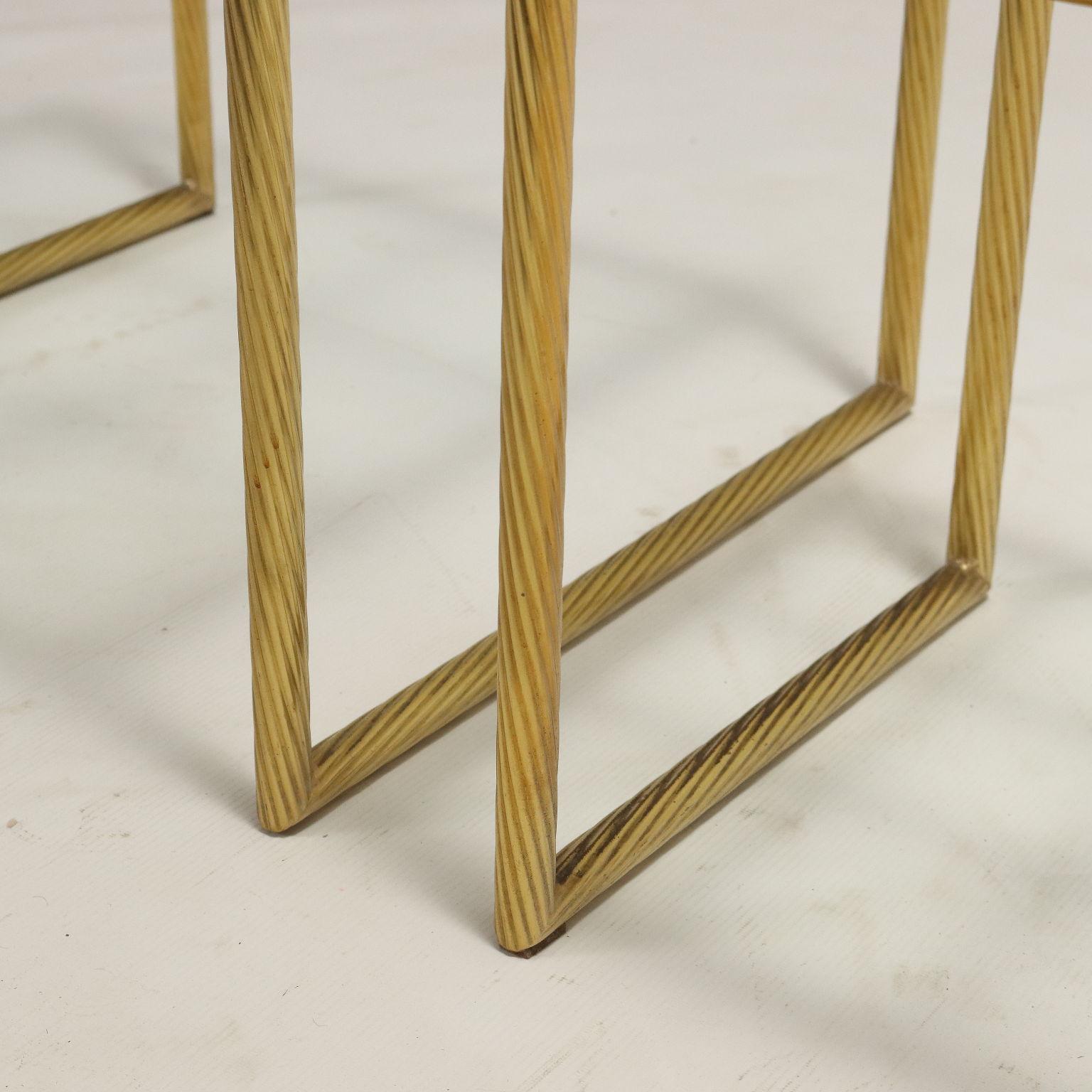 80s glass and brass coffee tables In Good Condition For Sale In Milano, IT