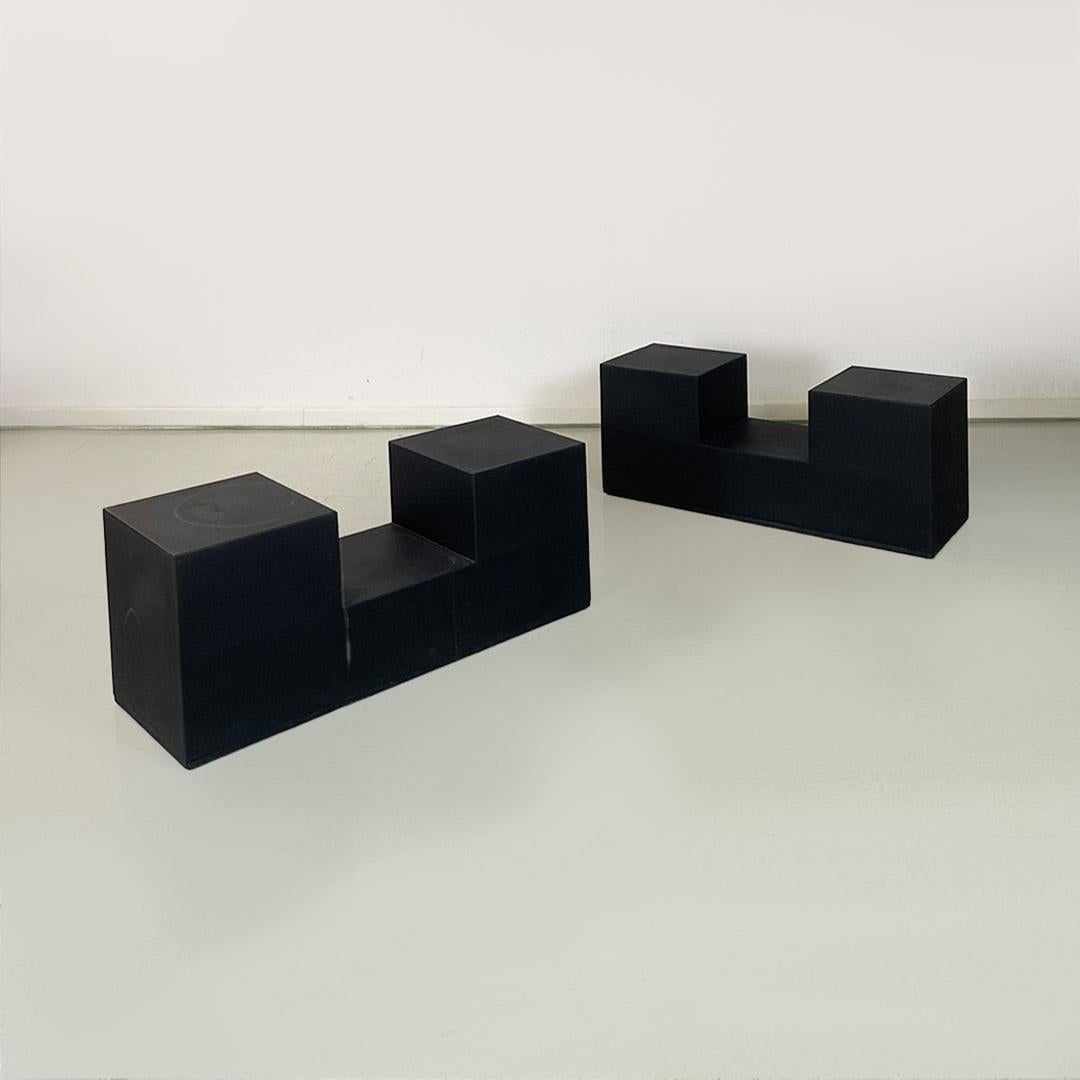 Low tables in black plastic Gli Scacchi by Mario Bellini for B&B Italia 1971 For Sale 4