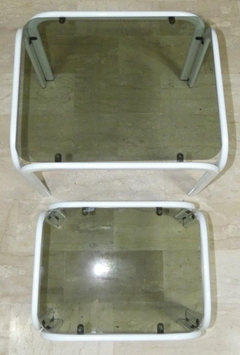 Tables basses vintage en métal et verre d'Ikea, années 1980 en vente 2