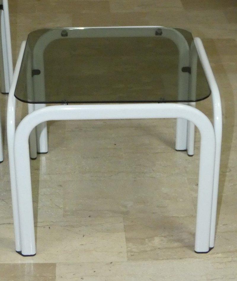 Tables basses vintage en métal et verre d'Ikea, années 1980 en vente 9