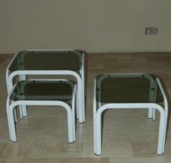 Vintage metal and glass coffee tables from Ikea, 1980s