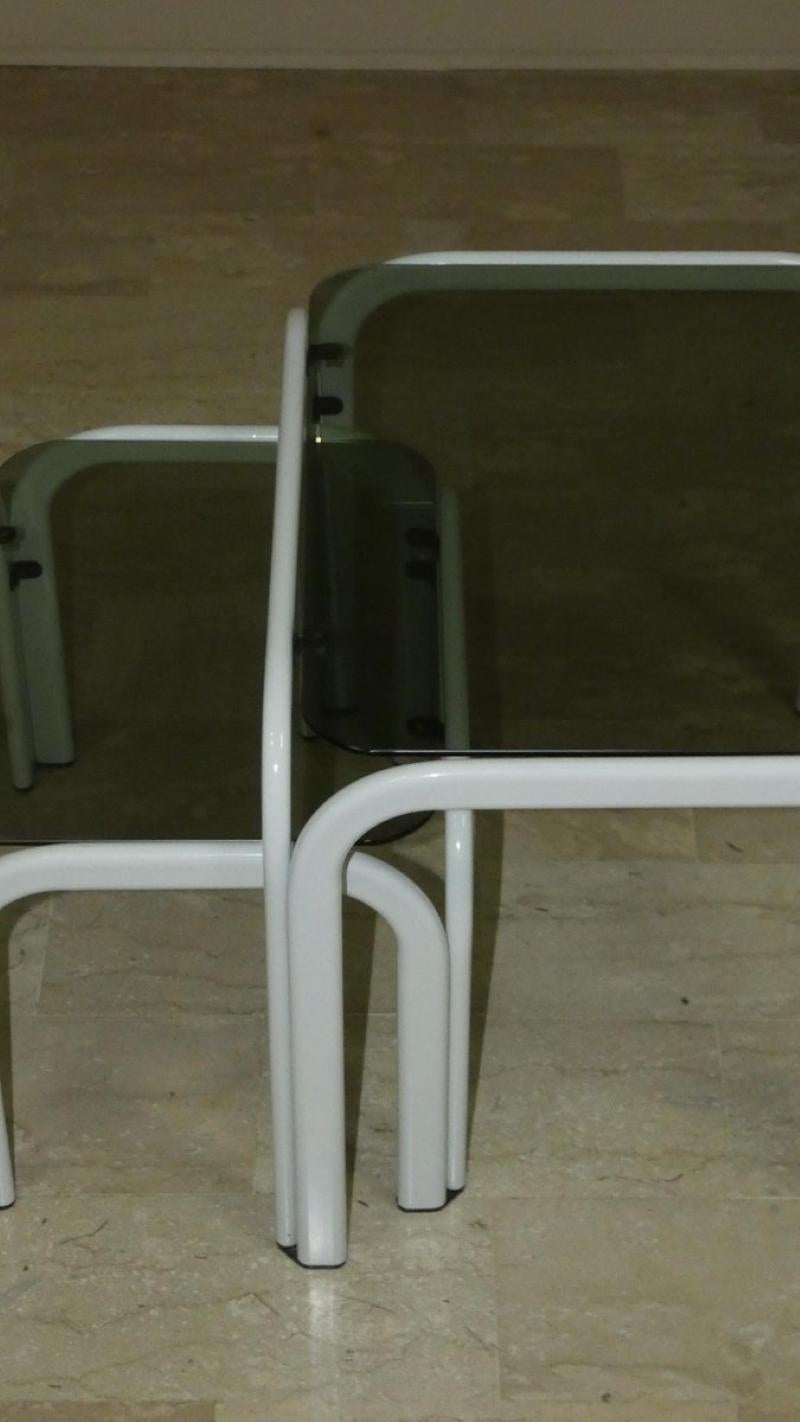 Swedish Tables basses vintage en métal et verre d'Ikea, années 1980 en vente