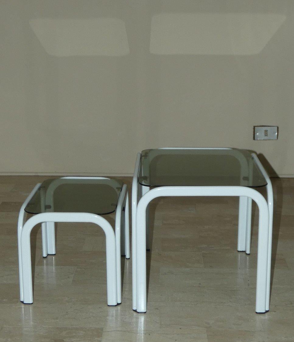 Métal Tables basses vintage en métal et verre d'Ikea, années 1980 en vente