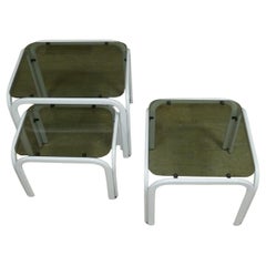 Tables basses vintage en métal et verre d'Ikea, années 1980