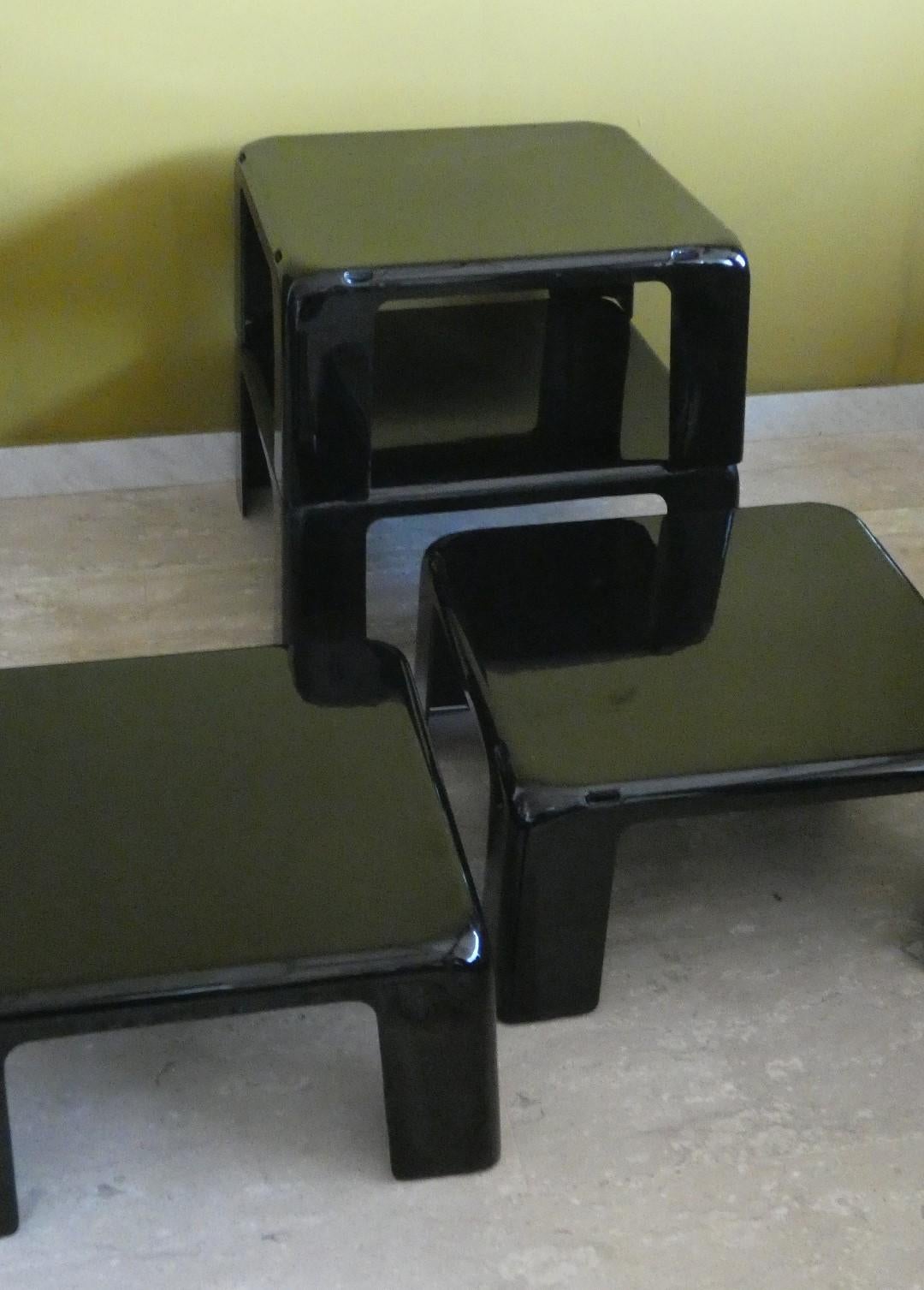 Plastic Quattro Gatti stackable coffee tables by Mario Bellini for C&B Italia For Sale