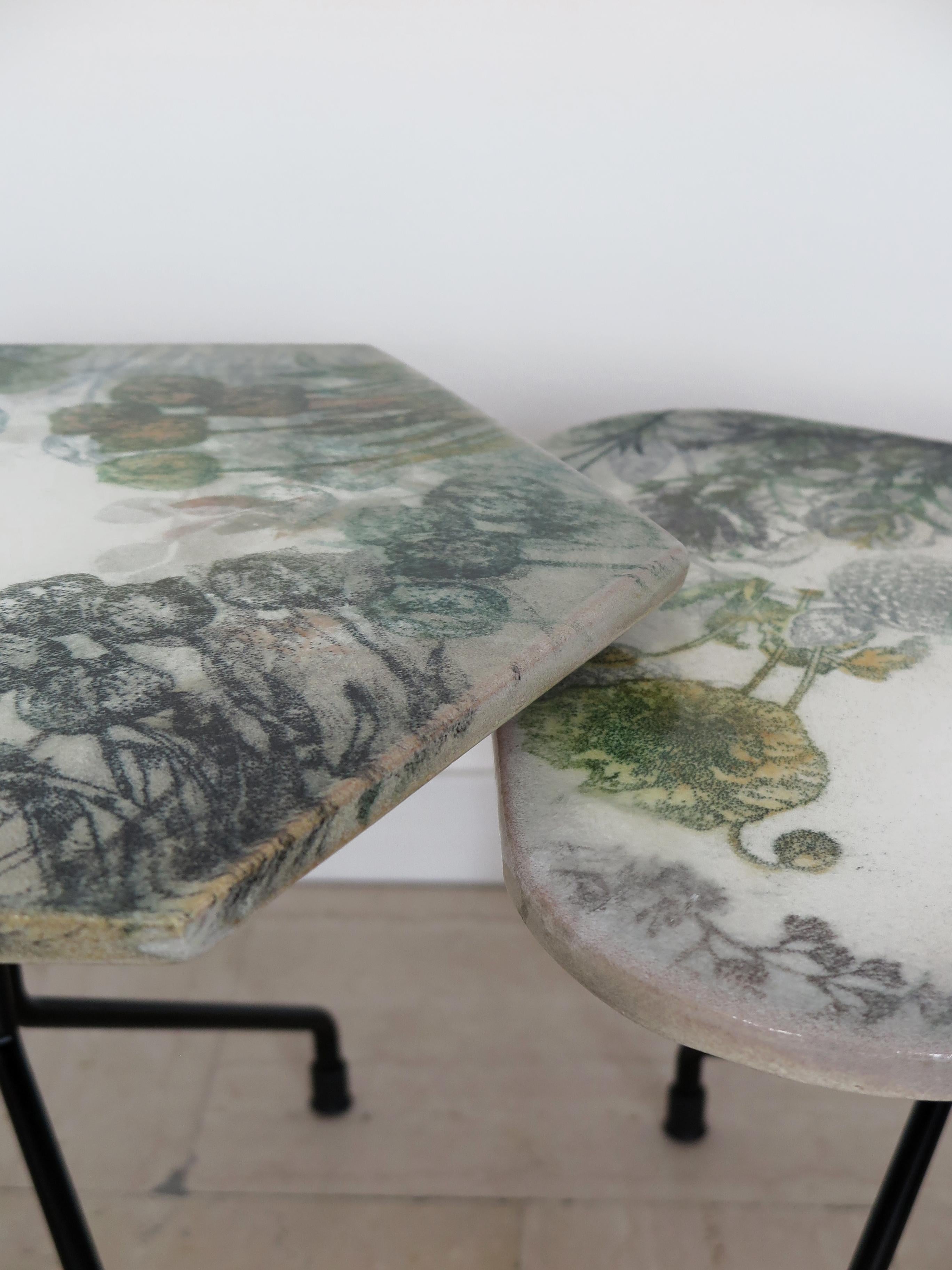 Contemporary Italian Hand Decorated Ceramic Coffee Tables New Design Capperidicasa For Sale