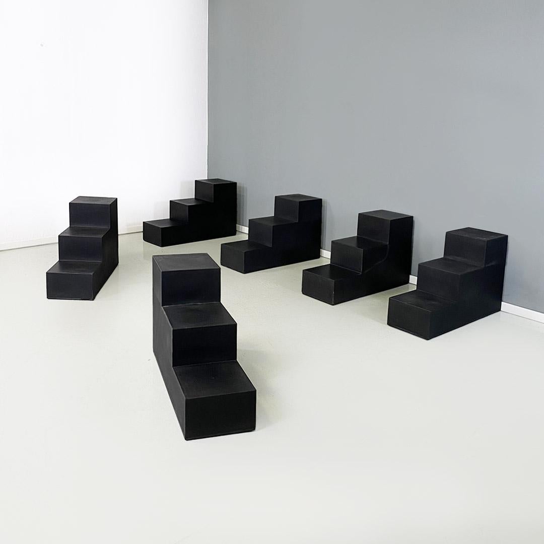 Black small tables from the Gli Scacchi series by Mario Bellini for B&B Italia, 1971 In Good Condition For Sale In MIlano, IT