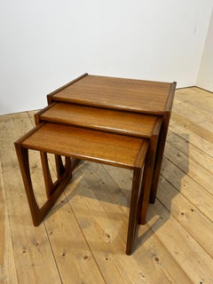 Quadrille nesting side tables by G Plan, made of teak, from the 1960s