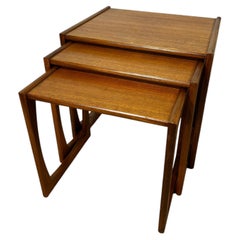 Quadrille nesting side tables by G Plan, made of teak, from the 1960s