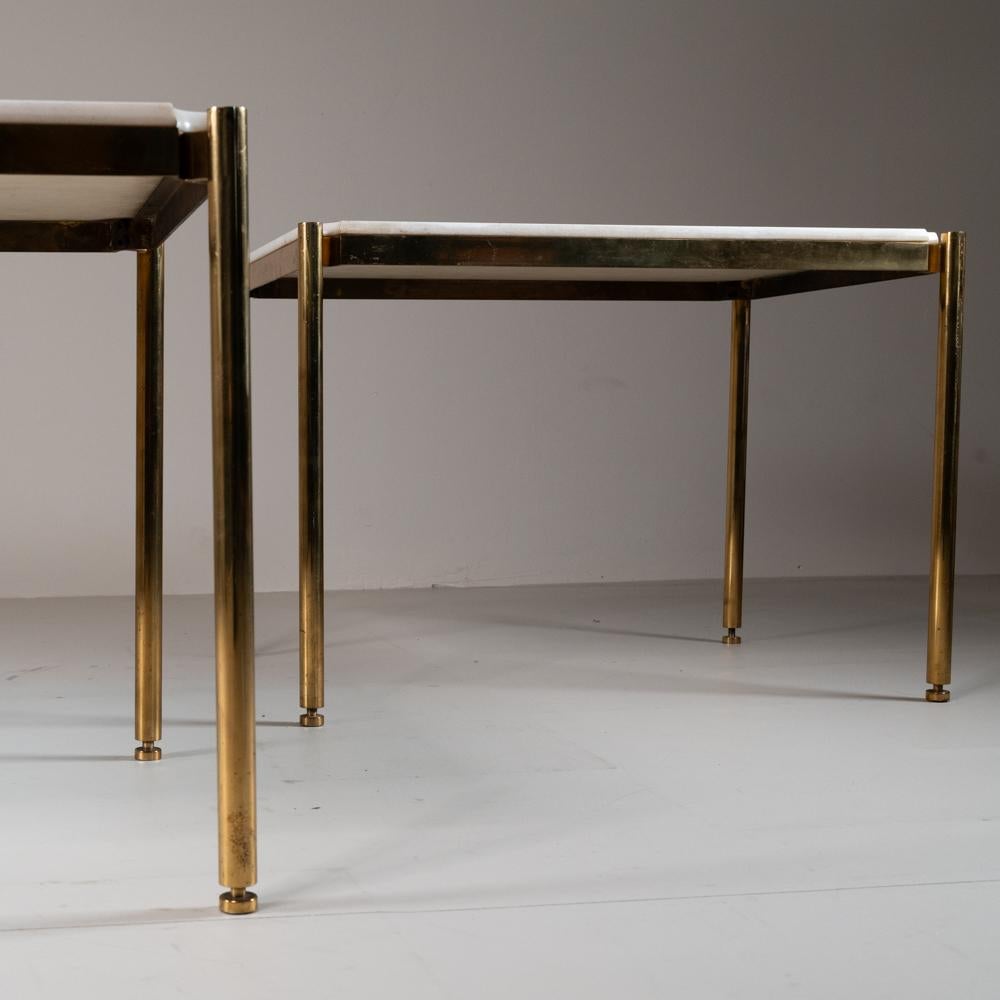 Mid-20th Century tables basses en marbre et laiton osvaldo borsani, Tecno en vente