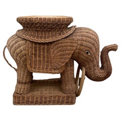 Vintage Elephant-shaped rattan coffee table, 1960s