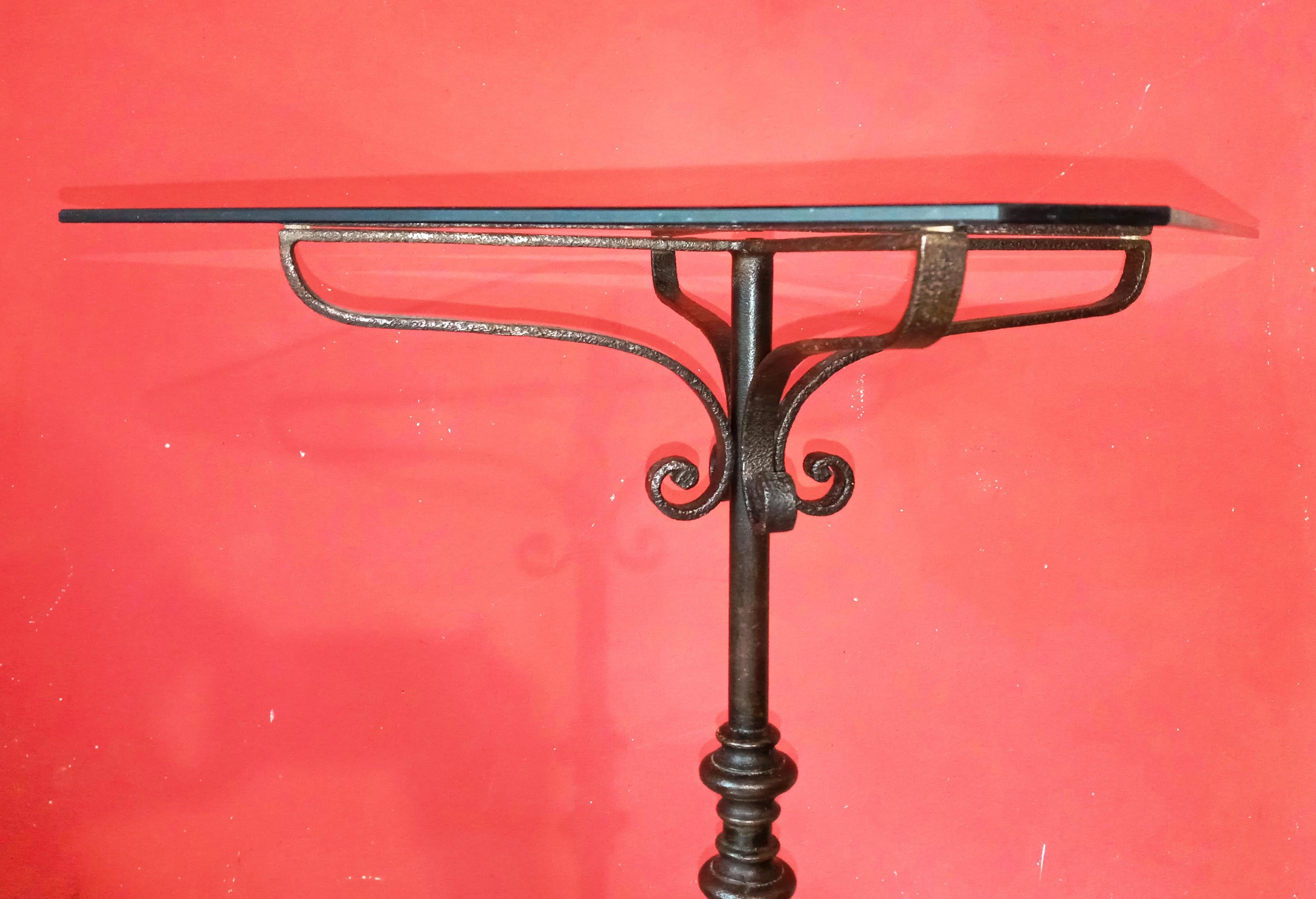 Mid-20th Century tall service table, wrought iron 1940s For Sale