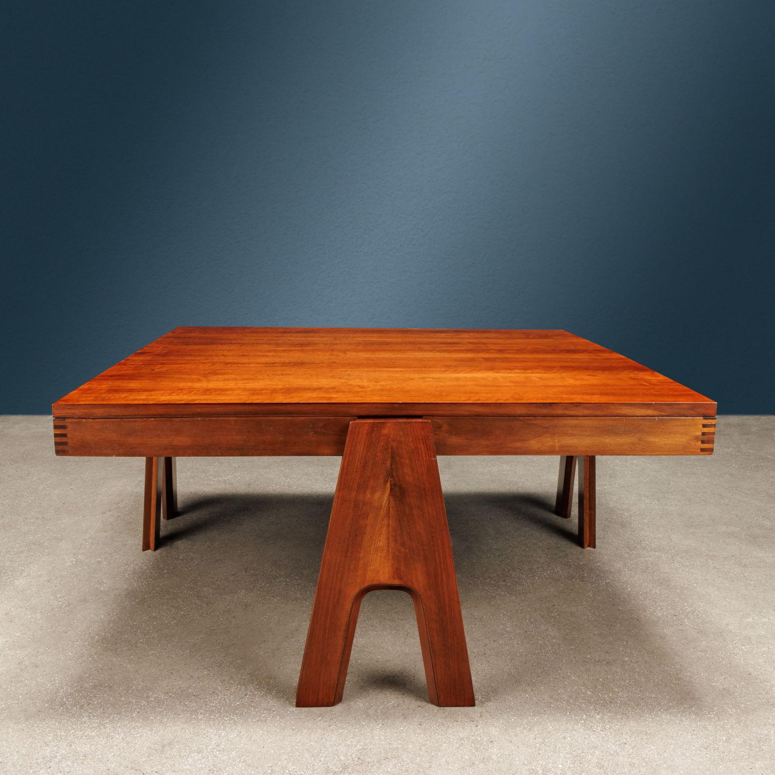 Wood Tavolino Anni 50 Angelo Mangiarotti Bruno Morassutti, marrone, legno