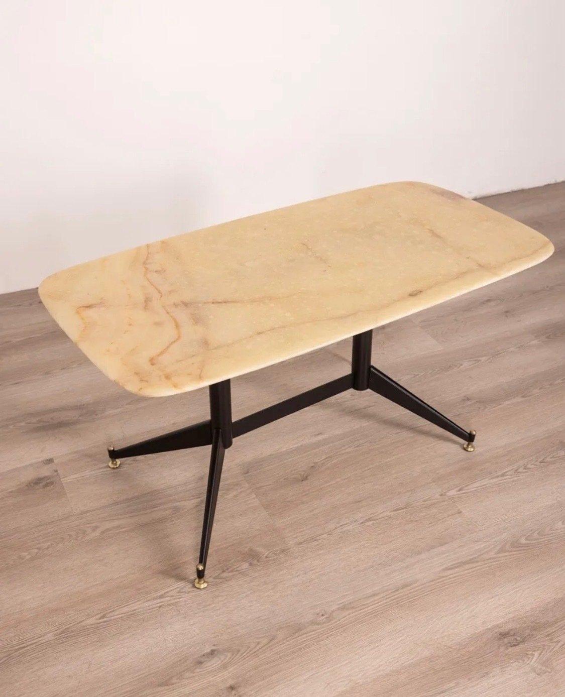 Mid-Century Modern Tavolino Anni 50, Con Top in Onice For Sale