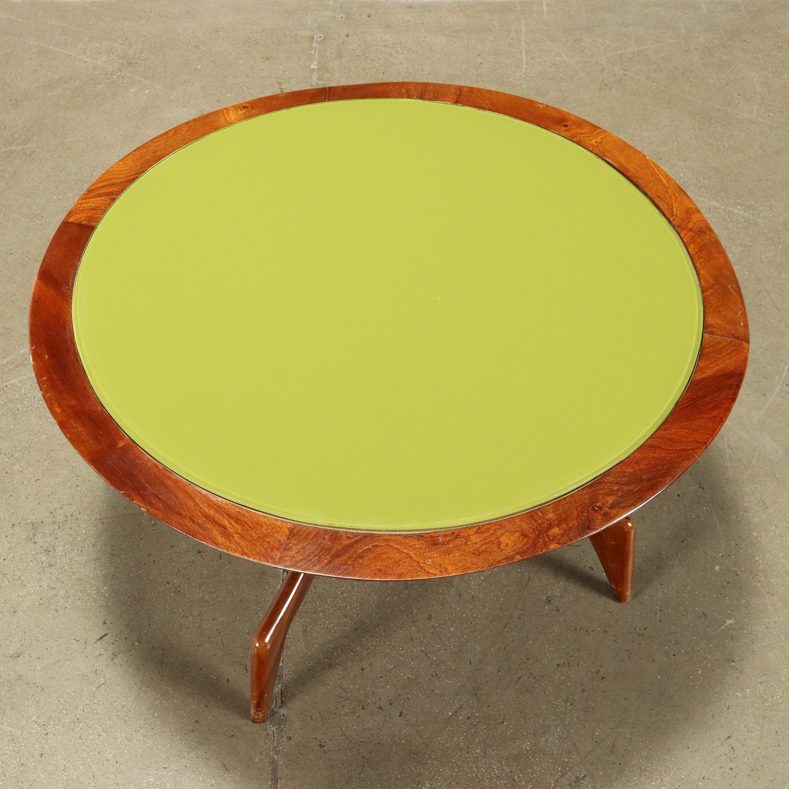 Mid-20th Century Tavolino Anni 50, verde e marrone en vente