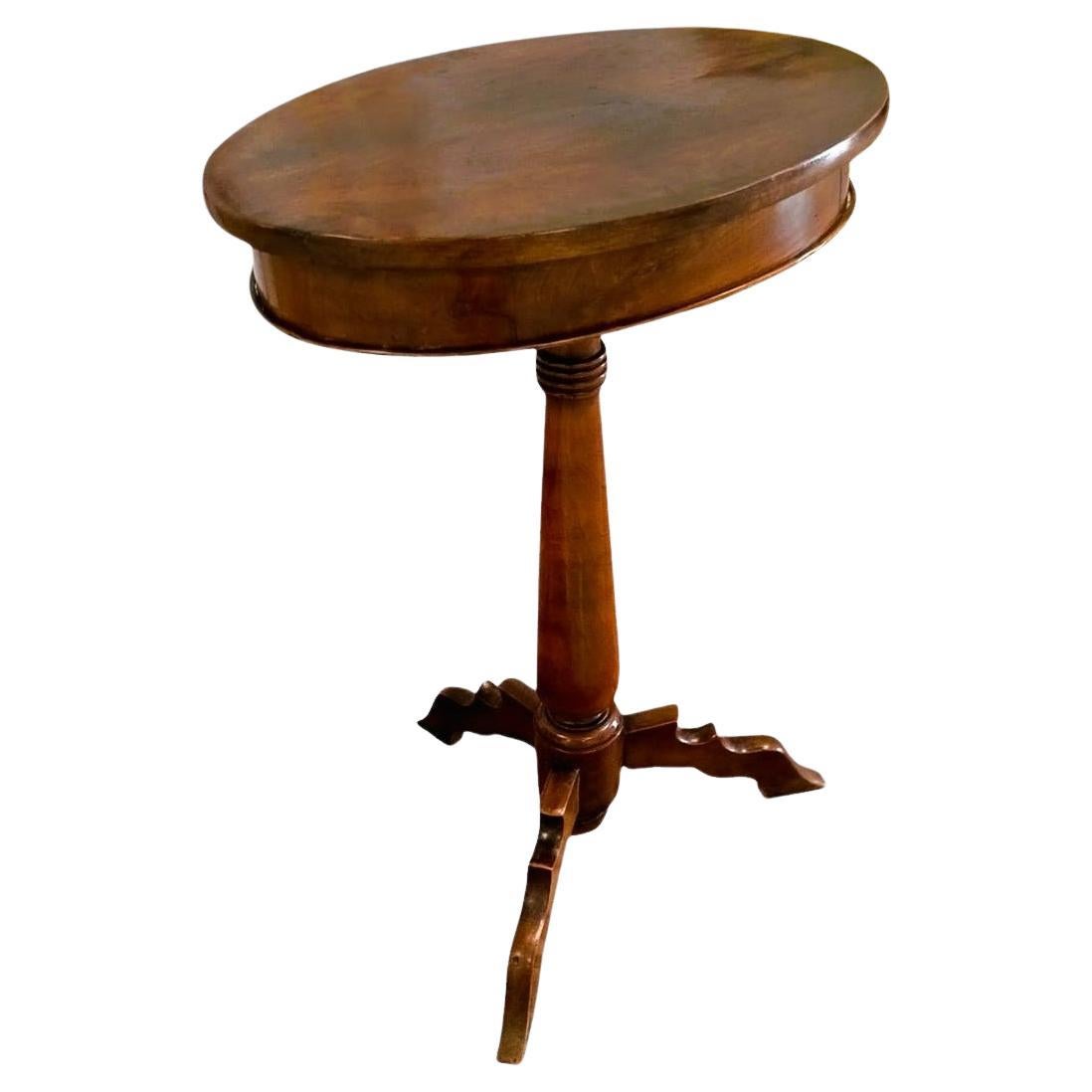 Tavolino Antico Ovale Luigi Filippo – Epoca 1800, in Noce Massello in vendita