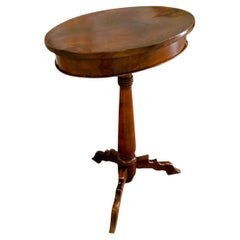 Tavolino Antico Ovale Luigi Filippo – Epoca 1800, in Noce Massello