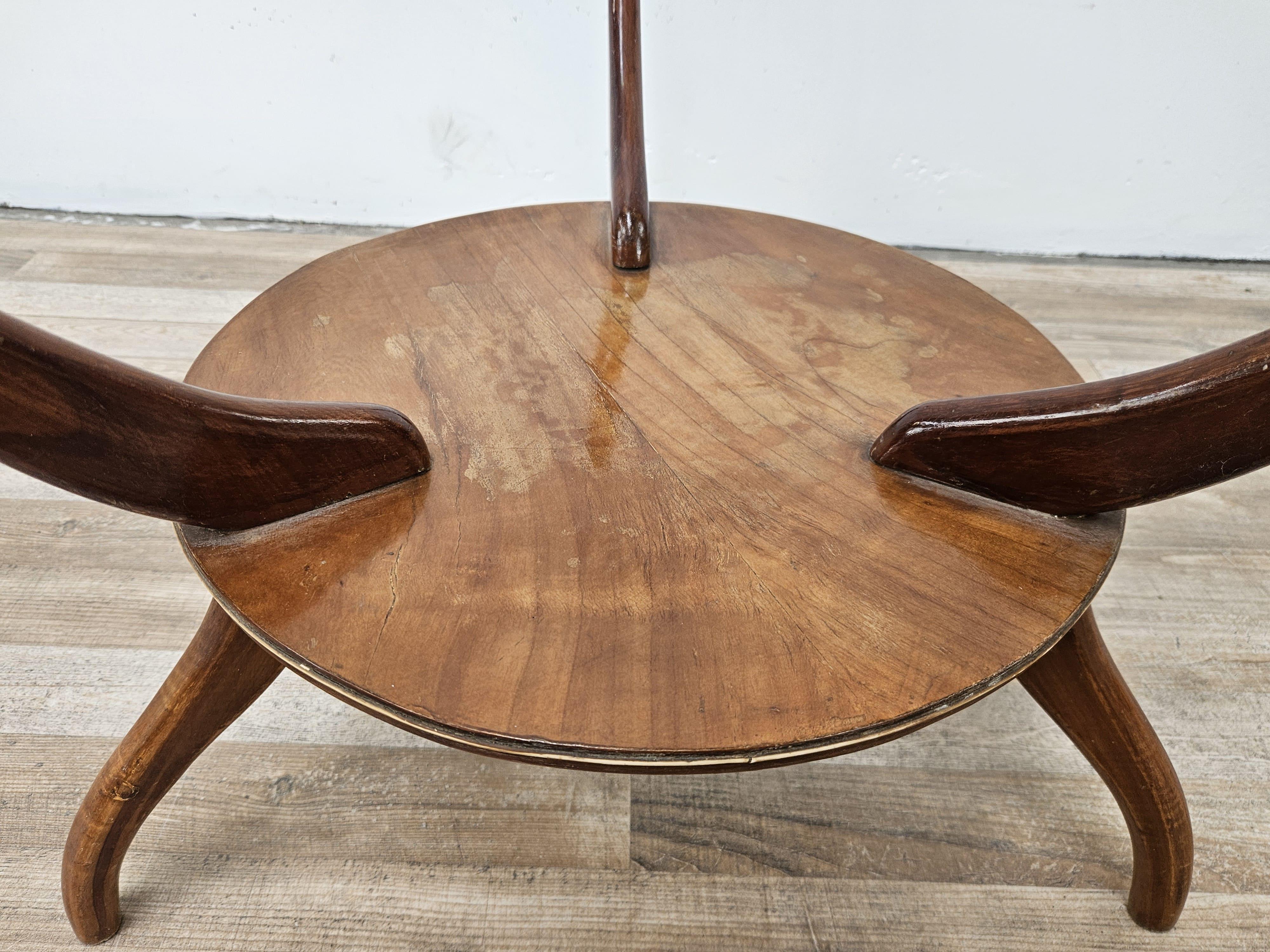 Tavolino Art Decò con piano in vetro lavorato For Sale 2