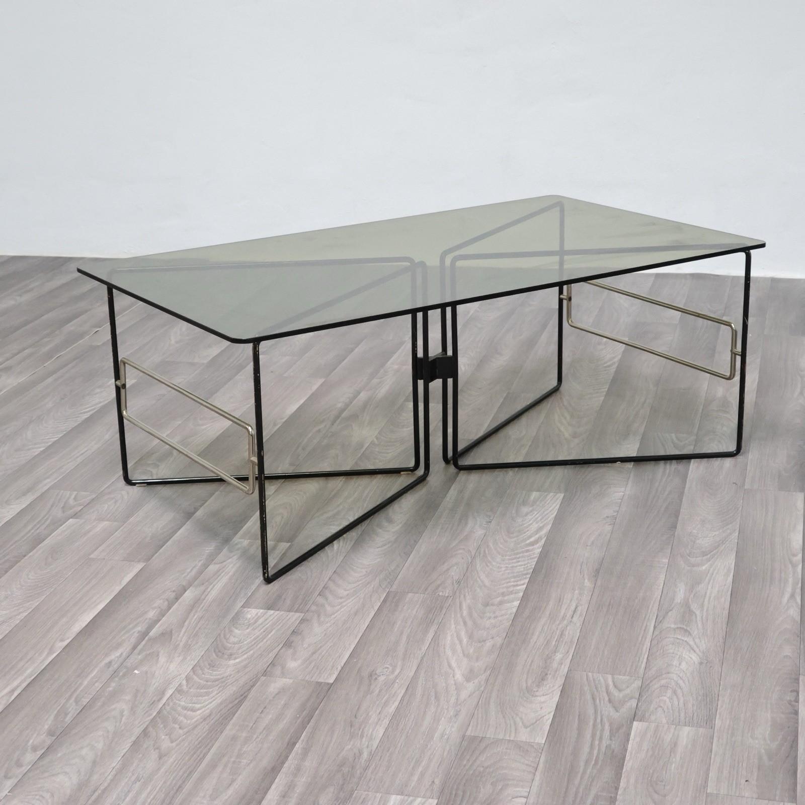 Tavolino Basso Da Caffè Design Geometrico Anni '70 Modernariato Vintage (Minimalistisch) im Angebot