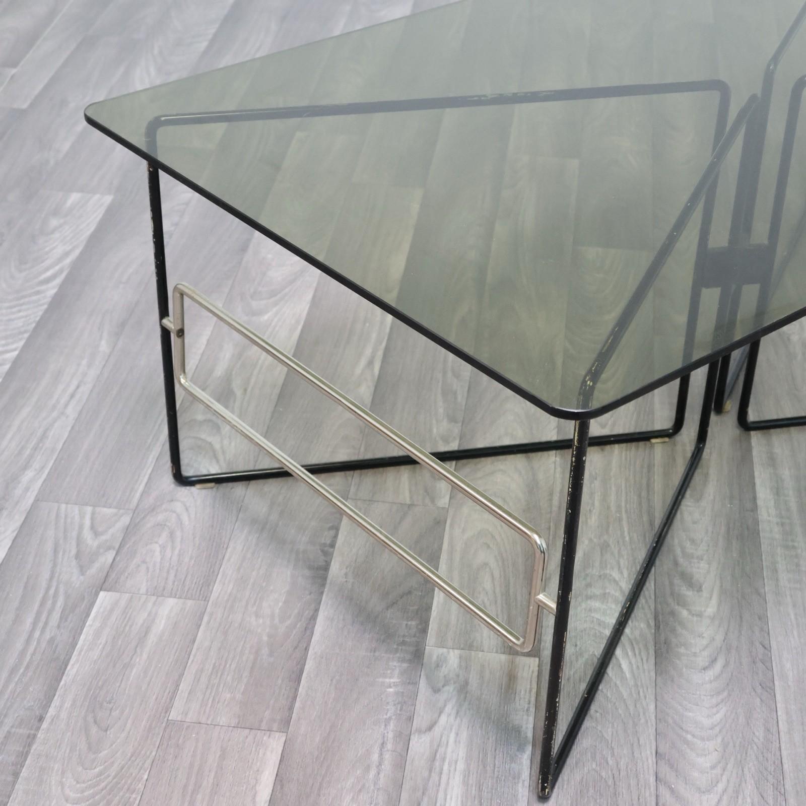 Tavolino Basso Da Caffè Design Geometrico Anni '70 Modernariato Vintage im Angebot 2