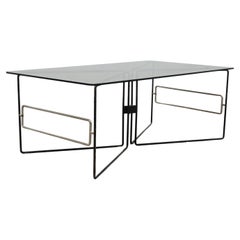 Tavolino Basso Da Caffè Design Geometrico Anni '70 Modernariato Vintage