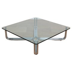 Niedriger Couchtisch aus Glas 100x100x30