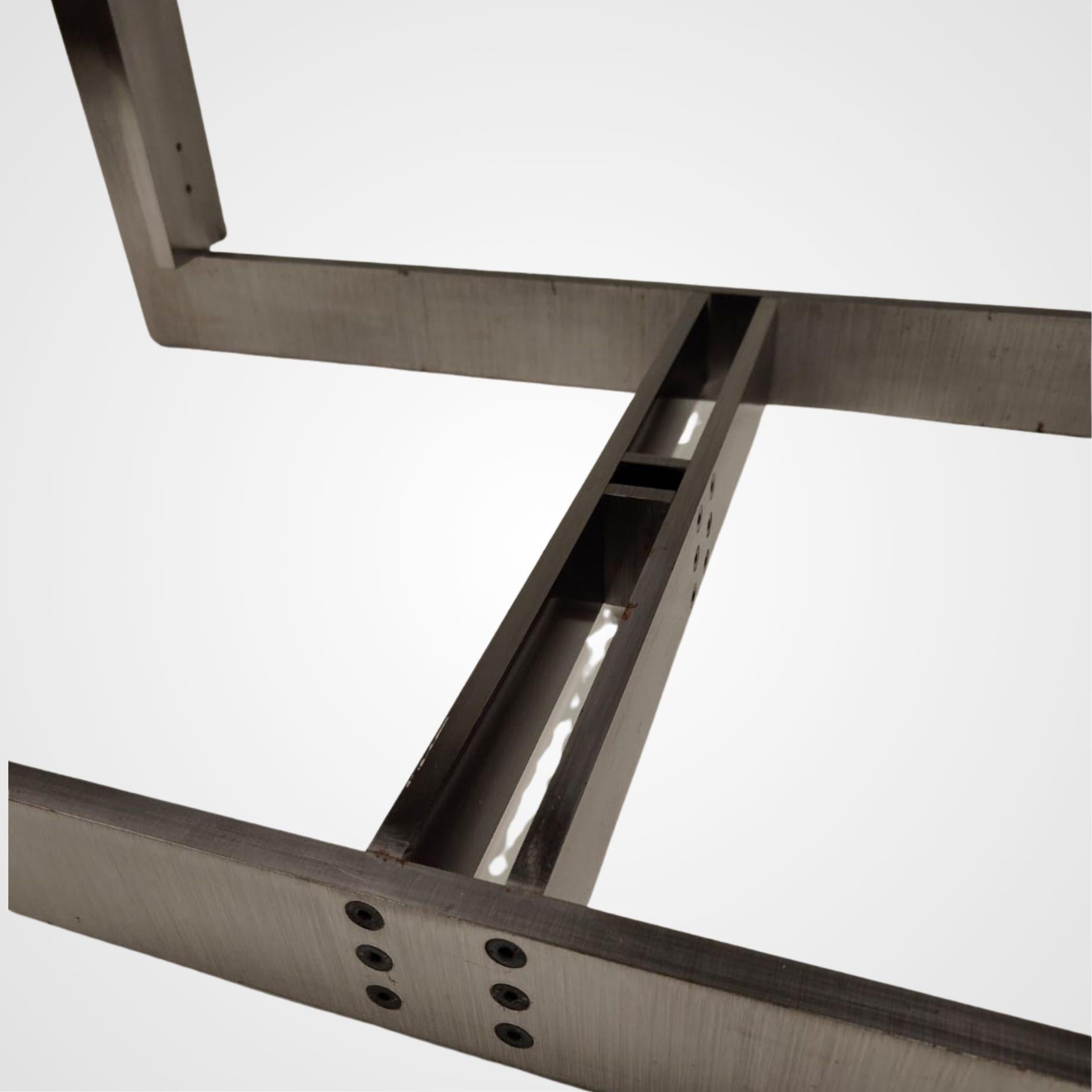 Tavolino basso “Florian” di Carlo Scarpa in cristallo e acciaio, 1973 — Italia en vente 2