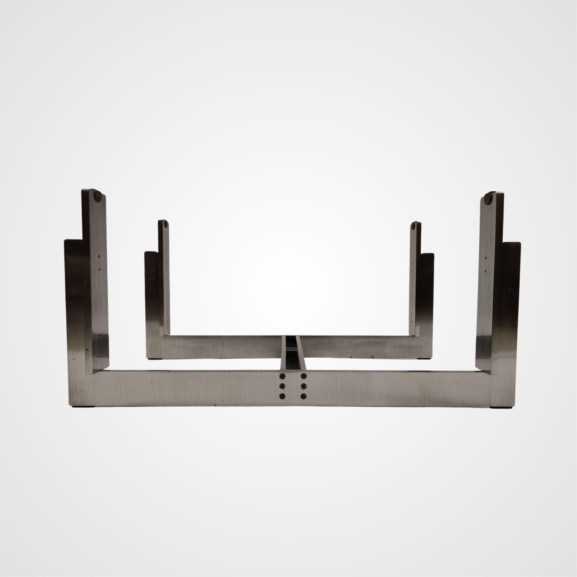 Tavolino basso “Florian” di Carlo Scarpa in cristallo e acciaio, 1973 — Italia en vente 6