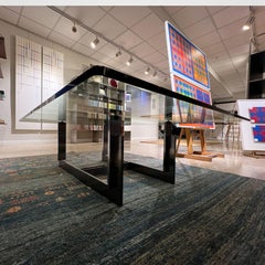 Carlo Scarpa's "Florian" low coffee table in crystal and steel, 1973 - Italy
