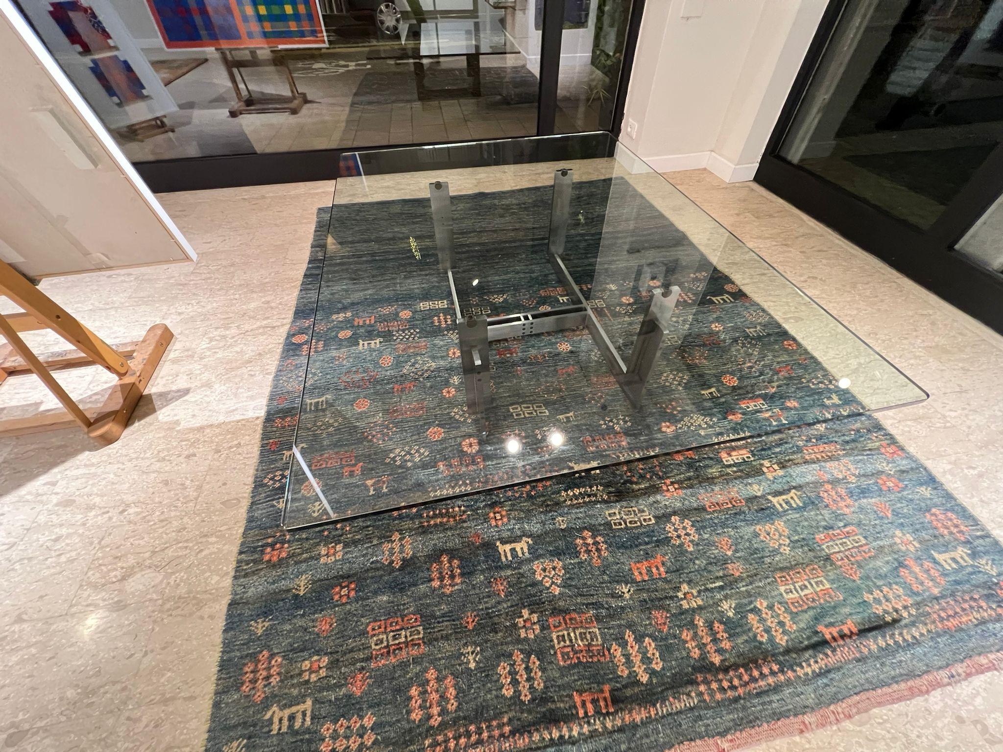 Dépoli Tavolino basso “Florian” di Carlo Scarpa in cristallo e acciaio, 1973 — Italia en vente