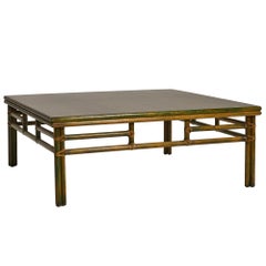 Bamboo low coffee table manufactured by McGuire, 1980s