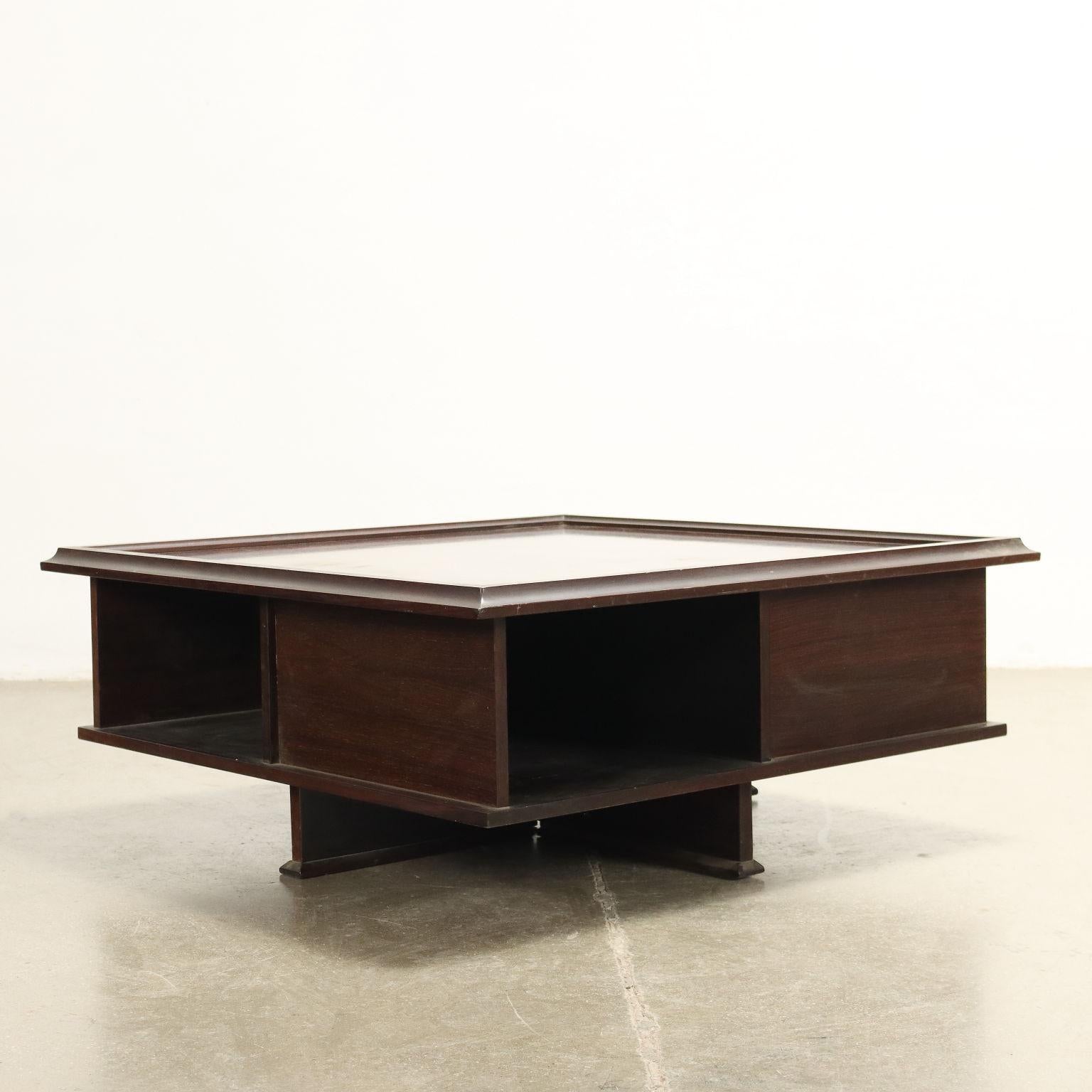 Mid-20th Century Low wooden coffee table Years 60-70 For Sale