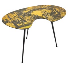 Low coffee table made of wood and metal, made in Italy, 1950s, Mid-Century Modern