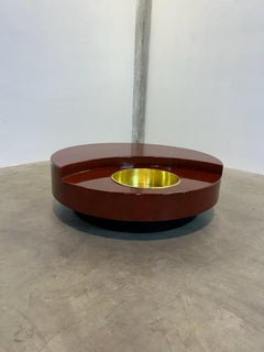 Tavolino basso modello TRG di Willy rizzo colore bordeaux con firma