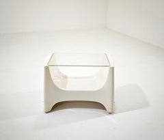 Table roulante Space Age en résine et verre Italie 1960/70 Mid-Century Modern