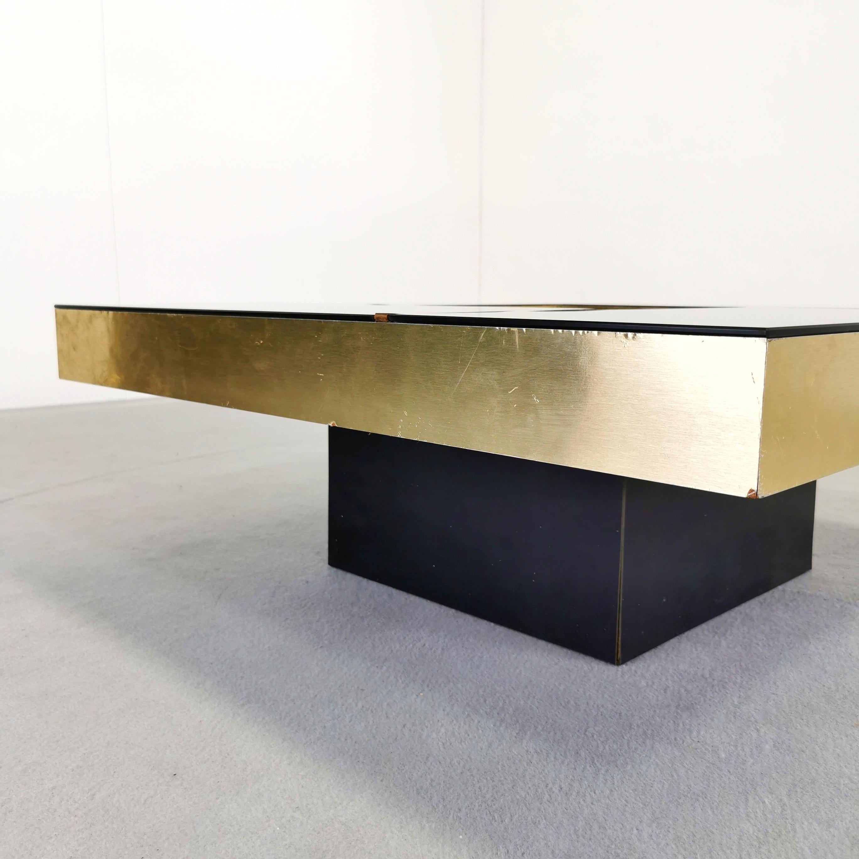 Square glass coffee table  G. Ausenda for NY Form 1970's For Sale 3