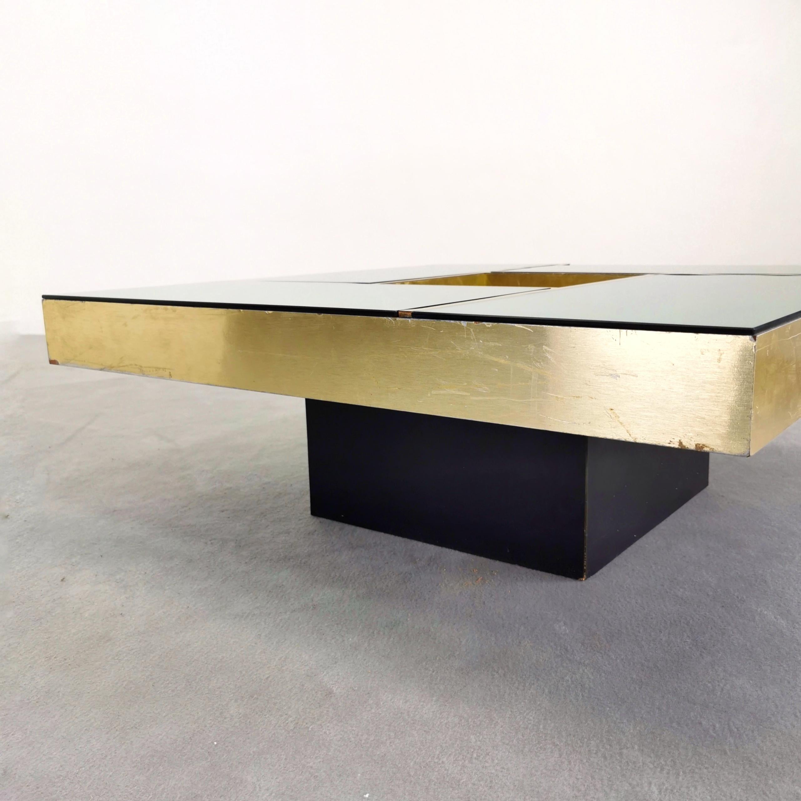 Square glass coffee table  G. Ausenda for NY Form 1970's For Sale 7