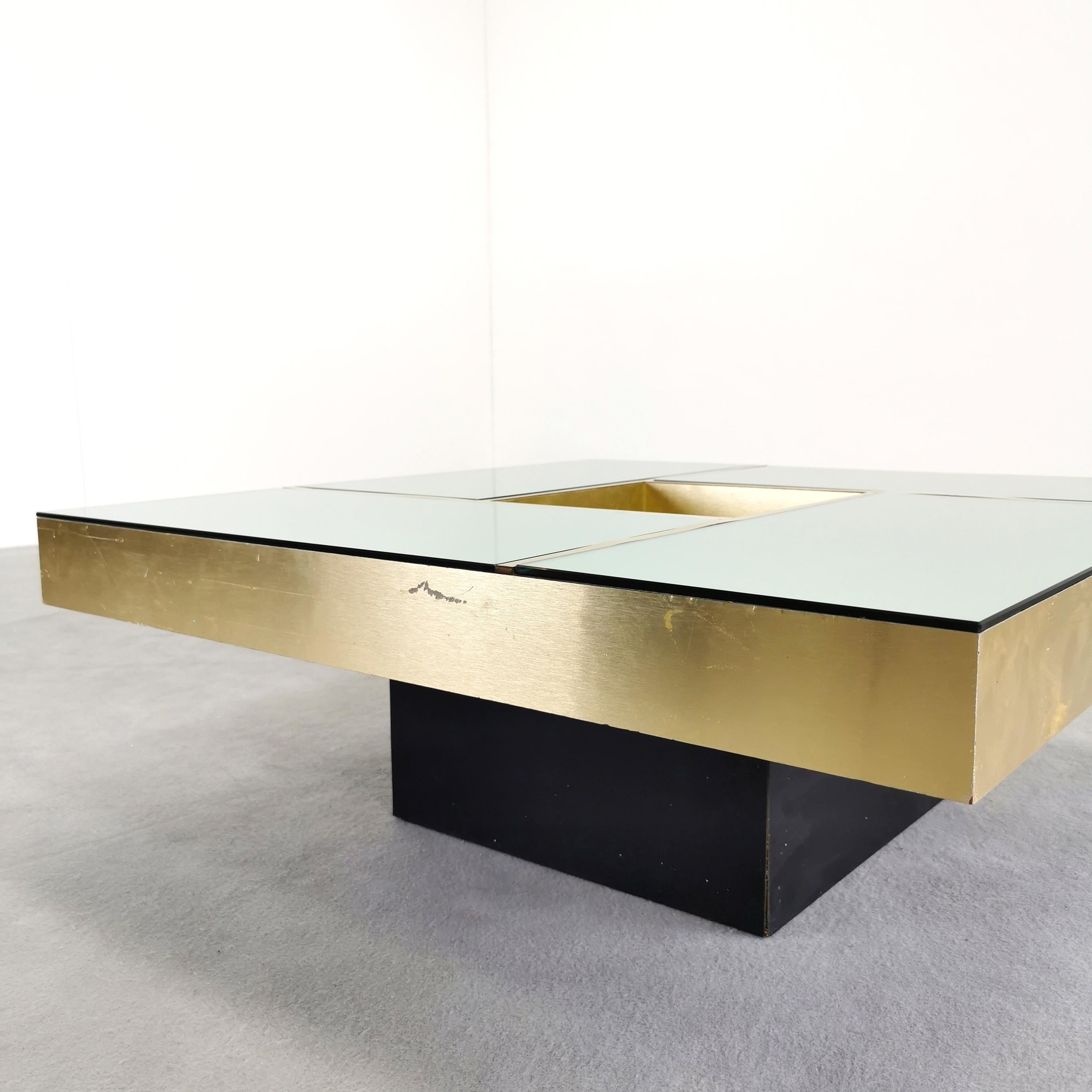 Square glass coffee table  G. Ausenda for NY Form 1970's For Sale 1