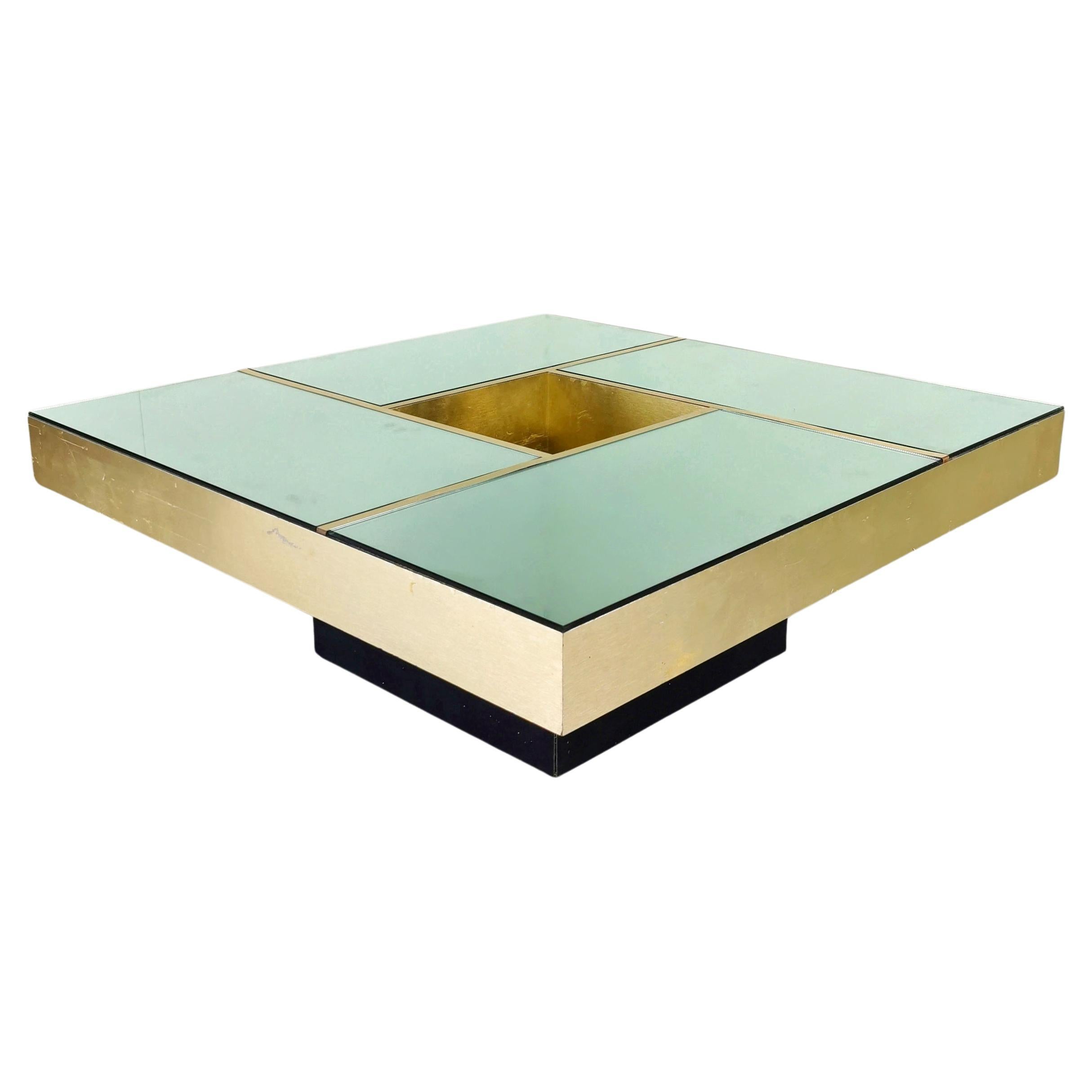 Square glass coffee table  G. Ausenda for NY Form 1970's For Sale